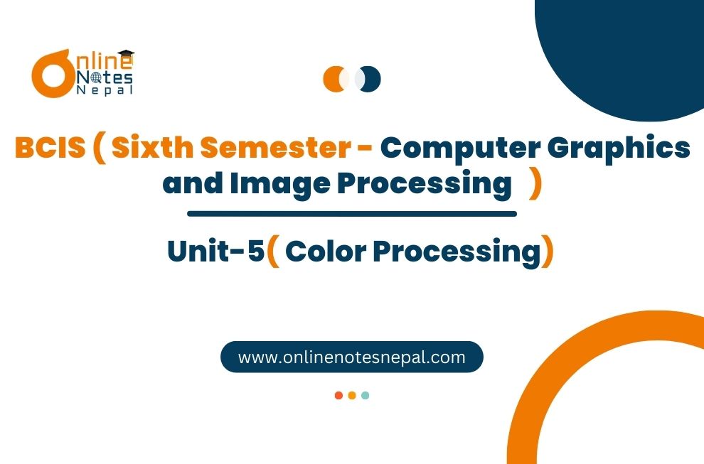 Unit V : Color Processing